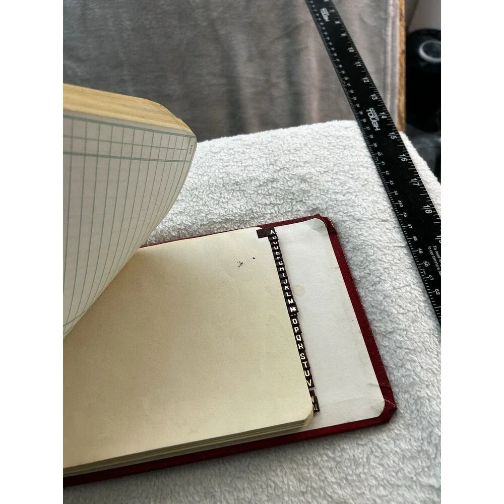 Vintage Wilson Jones Red Ledger Binder 3 Ring Accounting Book Organizer Made USA